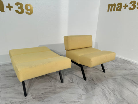Set of 2 Panchetto Lounge Chairs Designed by Rito Valla for IPE Bologna 1960s