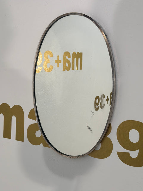 Mid Century Italian Oval Brass Mirror 1960s