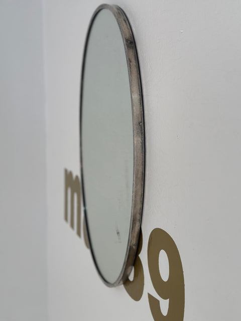 Mid Century Italian Oval Brass Mirror 1960s