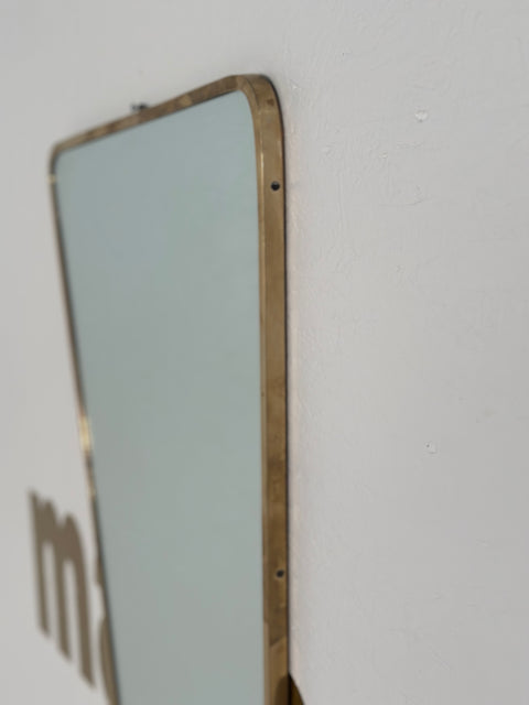 Vintage Italian Brass Wall Mirror 1960