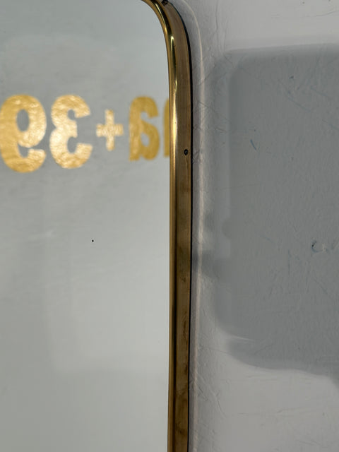 Vintage Italian Brass Wall Mirror 1960s
