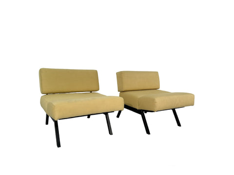 Set of 2 Panchetto Lounge Chairs Designed by Rito Valla for IPE Bologna 1960s