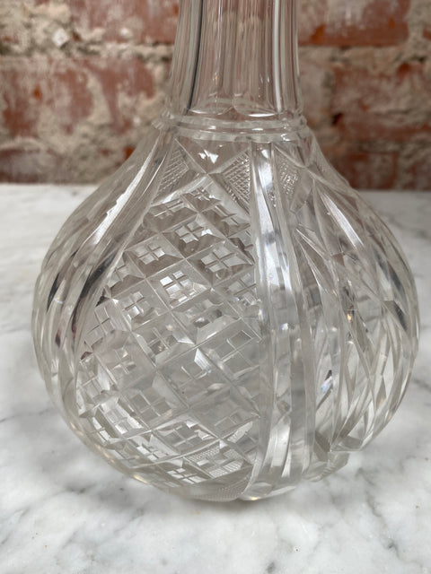 Vintage Tall Italian Glass Bottle 1950s