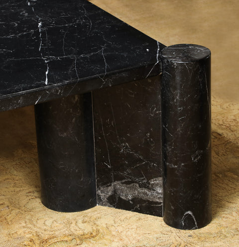 Gae Aulenti for Knoll “Jumbo” Black Marble Coffee Table, Italy 1960s