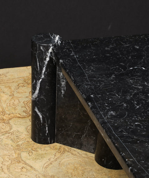 Gae Aulenti for Knoll “Jumbo” Black Marble Coffee Table, Italy 1960s