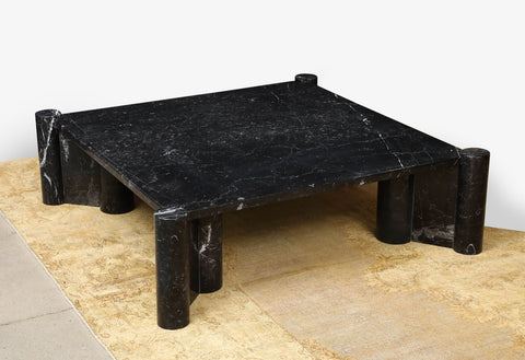 Gae Aulenti for Knoll “Jumbo” Black Marble Coffee Table, Italy 1960s