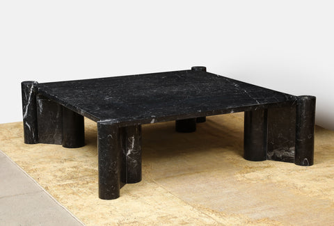 Gae Aulenti for Knoll “Jumbo” Black Marble Coffee Table, Italy 1960s