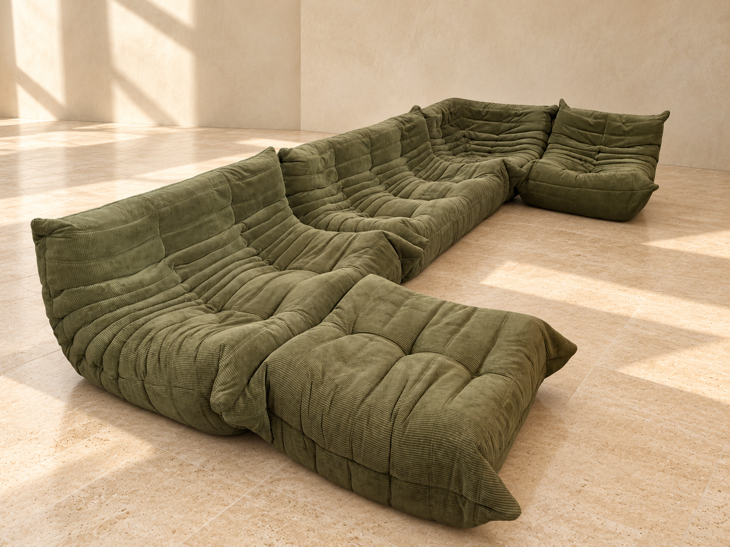 Set of 5 Togo Modular Sofa by Michel Ducaroy for Ligne Roset, 1970s