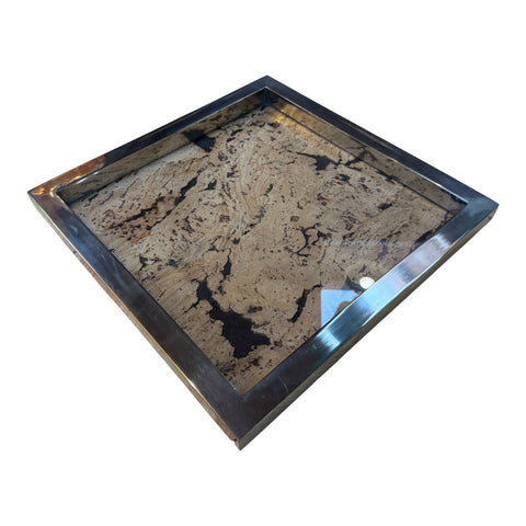 Square Cork and Metal Serving Tray