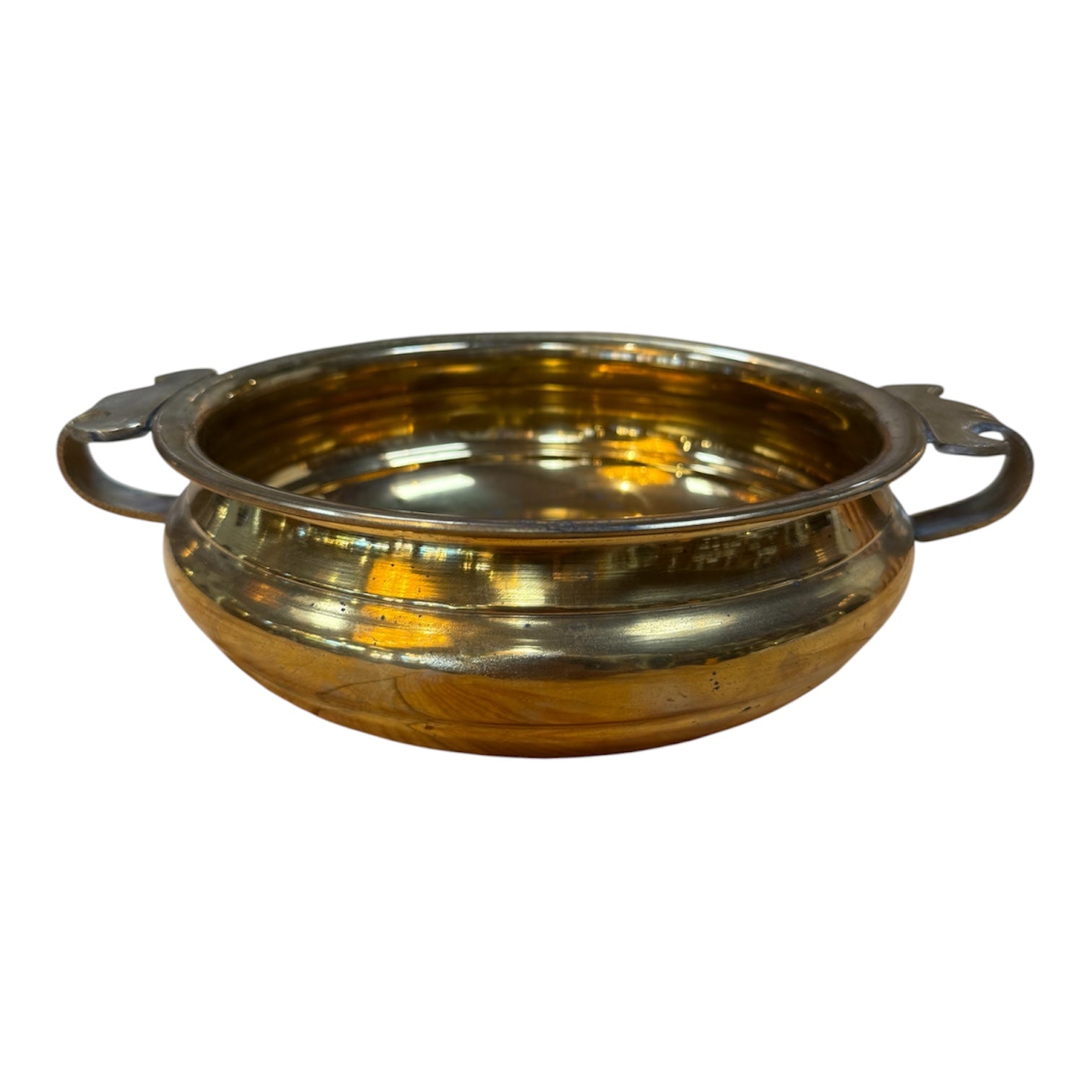 Brass Centerpiece Bowl with Decorative Handles