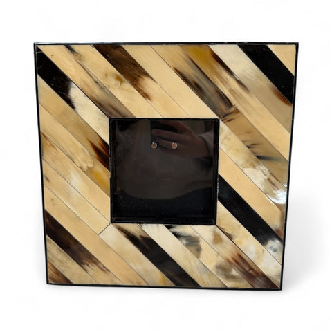 Chevron Pattern Natural Horn Inlay Square Photo Frame XL