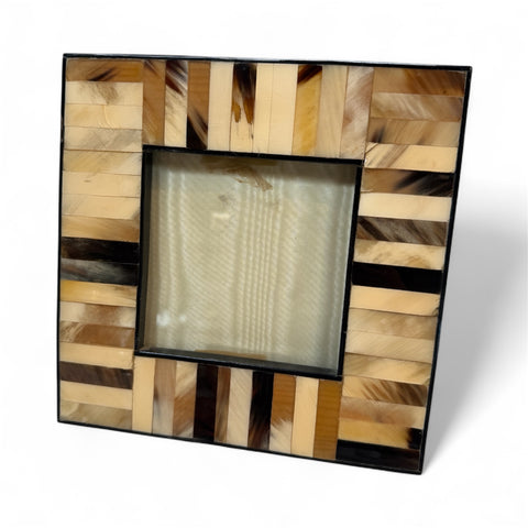 Natural Horn Mosaic Inlay Square Photo Frame Medium