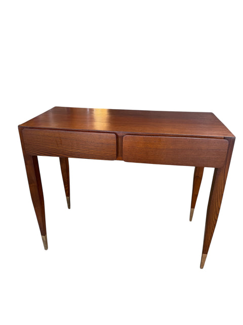 Gio Ponti Console Table with Brass-Capped Legs, Italy, 1950s