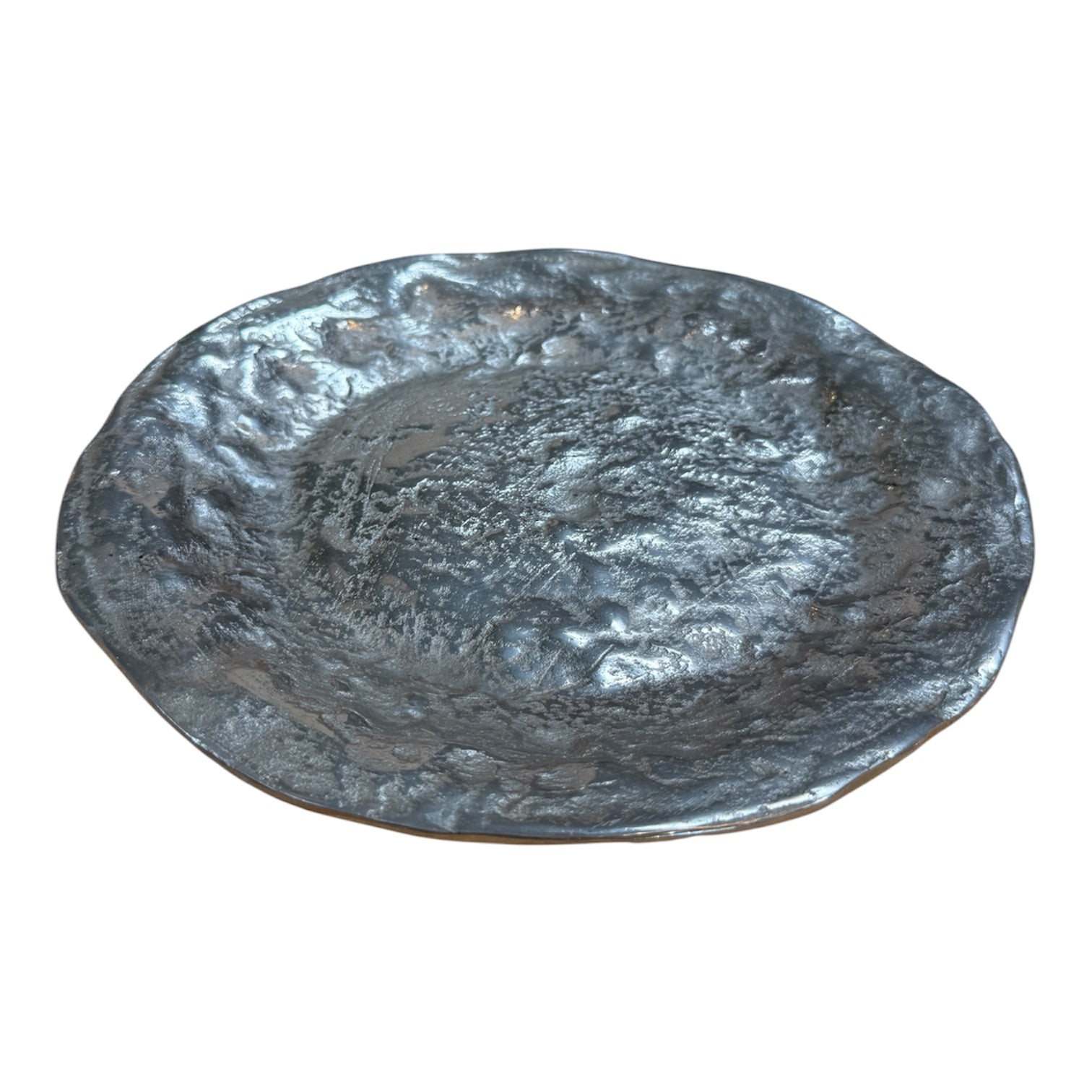 Sculptural Silver-Tone Decorative Dish