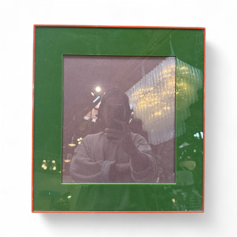 Green and Red Enamel Square Photo Frame