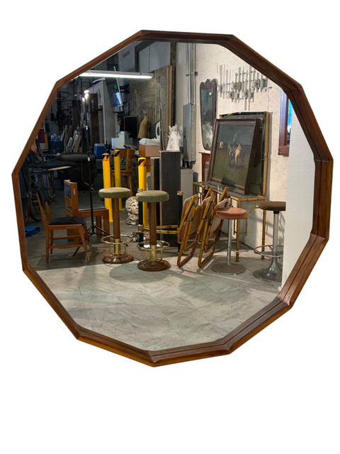 Oversized Dodecagonal Minimalist Wall Mirror , 1990s . Two Available.