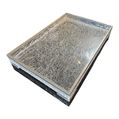 Italian Acrylic and Chrome Serving Tray, 1970s