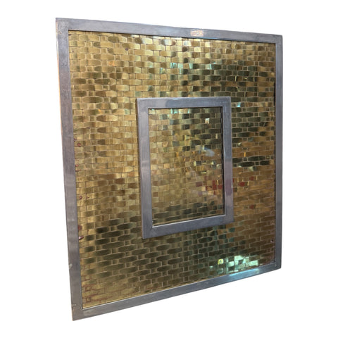 Italian Mid-Century Woven Brass Picture Frame, 1970s