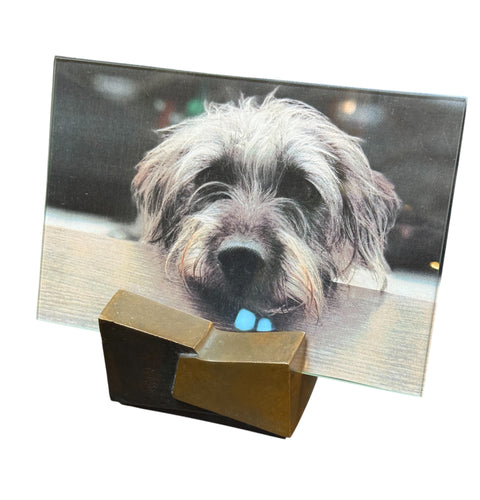 Mid-Century Modern Bronze and Glass Picture Frame By Esa Fedrigolli