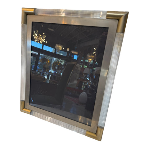 Italian Mid-Century Brass and Lucite Picture Frame, 1970s