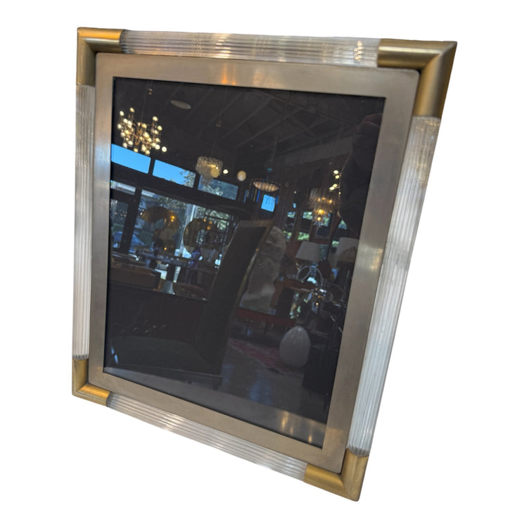 Italian Mid-Century Brass and Lucite Picture Frame, 1970s