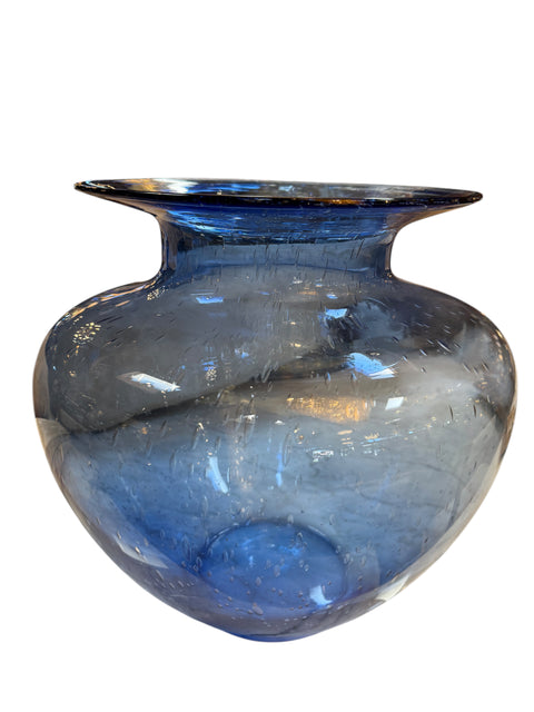 Italian Blue Art Glass Vase, 1970s