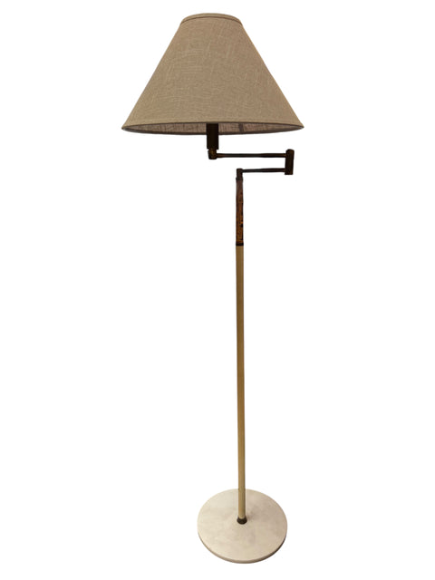 Italian Brass and Marble Floor Lamp with Swing Arm, 1970s