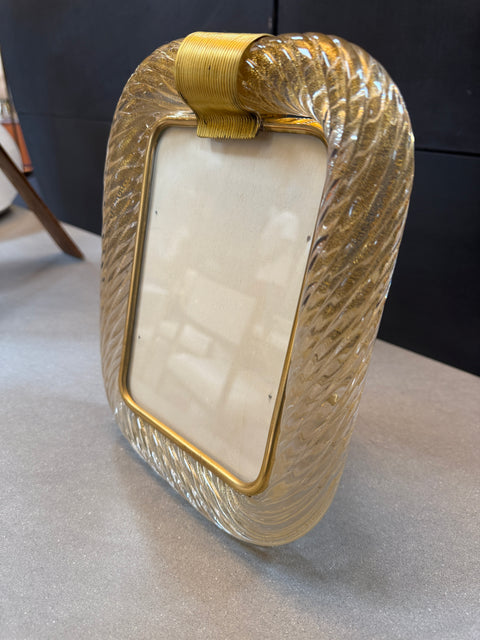 Murano picture frame in brass and glass. 90s
