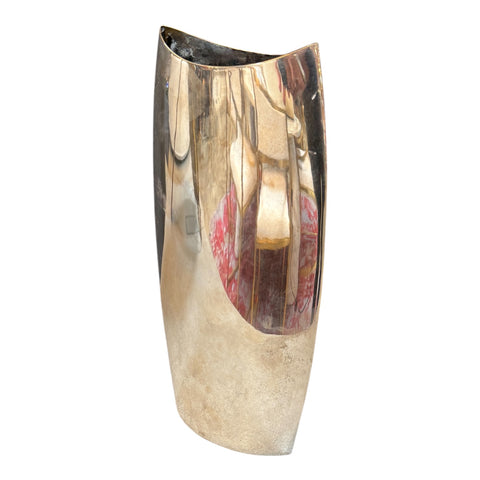 Modernist Silver-Plated Sculptural Vase