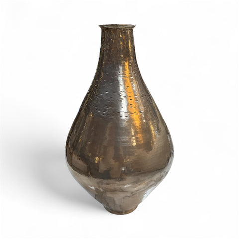 Vintage Hammered Silver Metal Vase