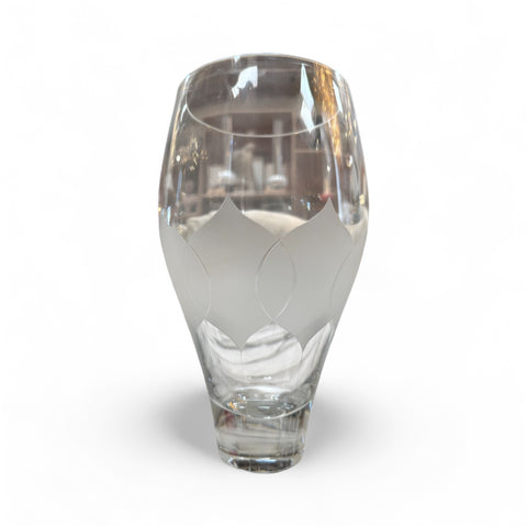 Vintage Etched Crystal Glass Vase