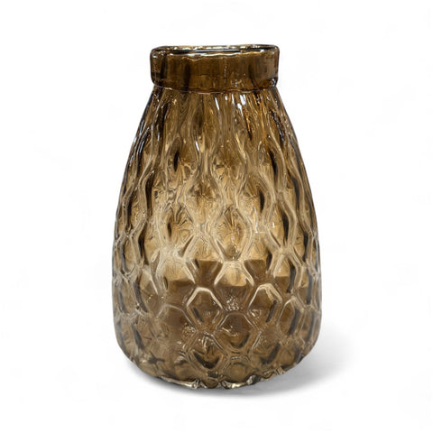 Textured Amber Glass Vase