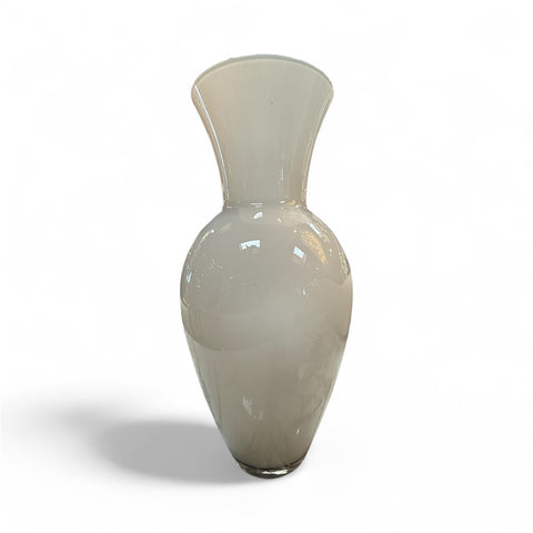White Murano Art Glass Vase
