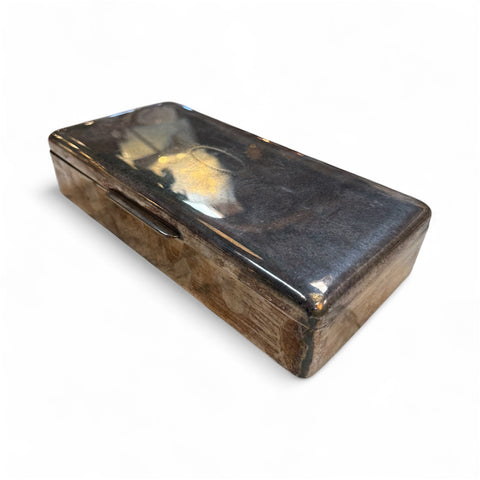 Vintage State Express Cigarettes Metal Cigarette Box with Wooden Interior