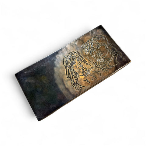 Signed & Numbered Silver-Plated Engraved Box by Cleto Munari