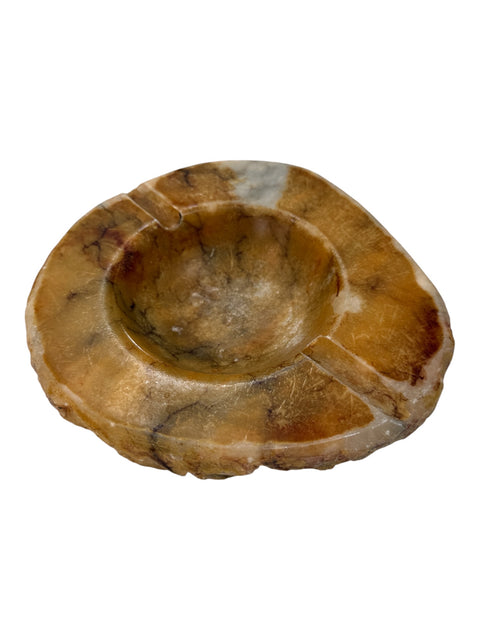 Carved Brown Marble Ashtray