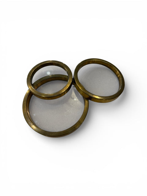 Set of Three Graduated Brass and Glass Trays, Italy, 1970s