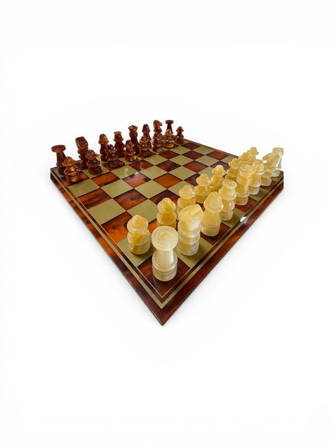 Italian Tortoiseshell Lucite Chess Set