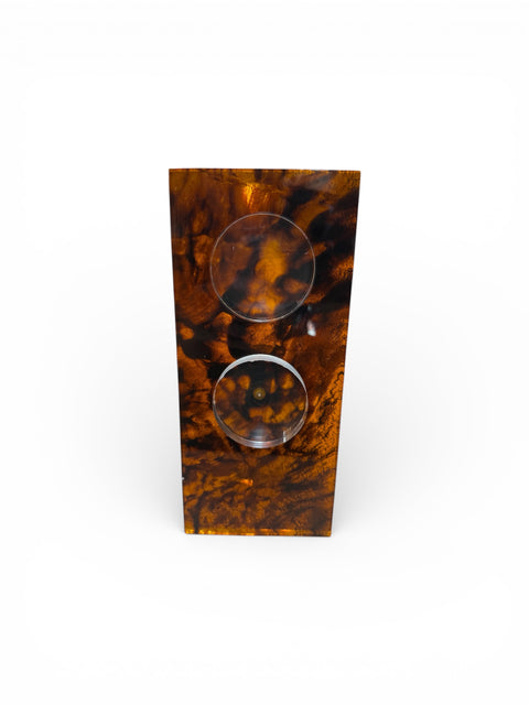 Italian Tortoiseshell Lucite Double Picture Frame, 1970s