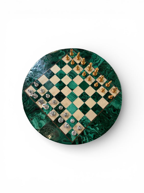 Italian Malachite Chess Set, 1970s
