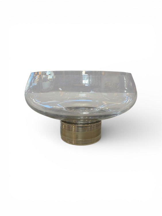 Murano Glass Centerpiece Bowl with Metal Base, Italy, 1970s