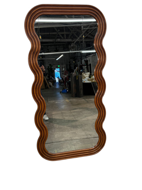 Large Mid-Century Modern Wave-Frame Mirror