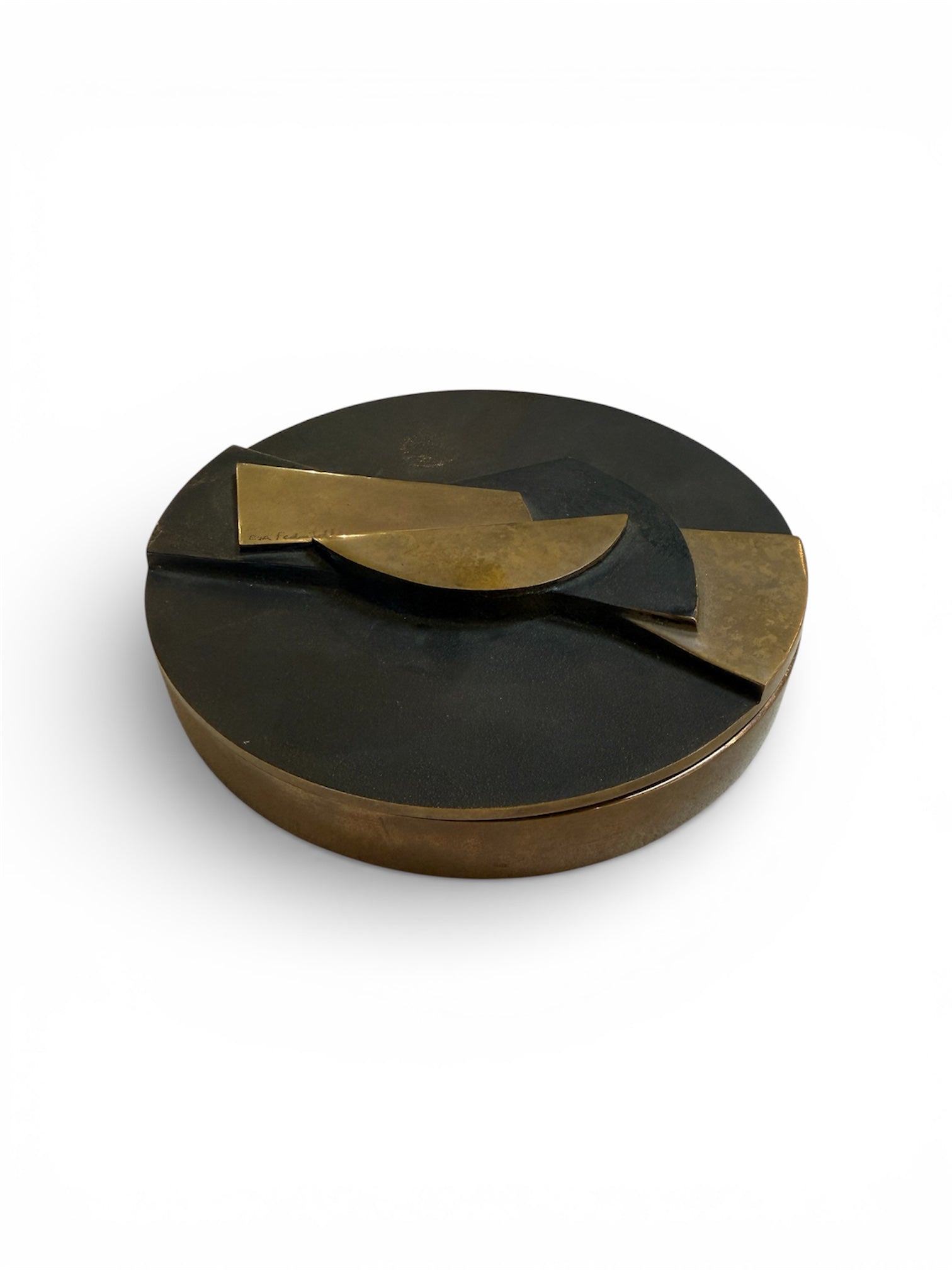 Round Brass Box by Esa Fedrigolli for SpiraleArte, Italy, 1970s