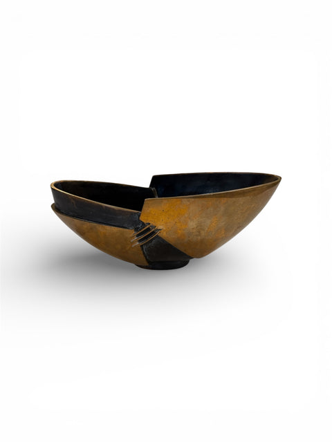 Esa Fedrigolli Sculptural Bowl in Cast Bronze Italy 1970s