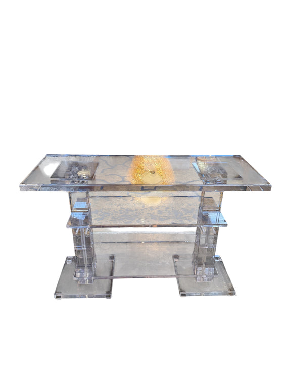 Vintage Italian Acrylic Console Table, 1970s