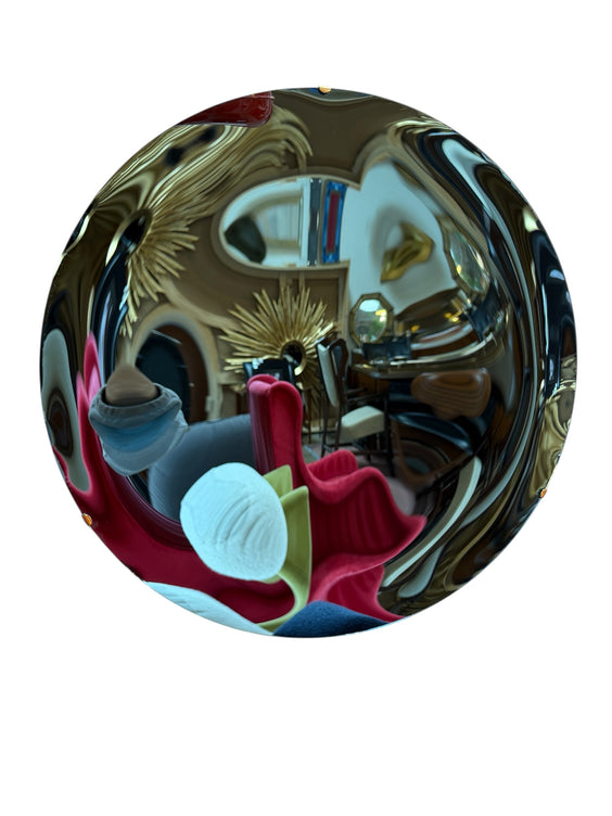 Italian Blue Concave Wall Mirror, 1970s