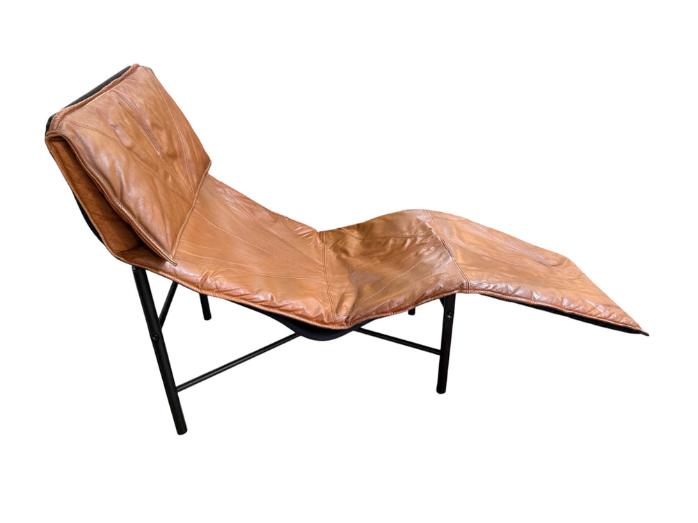 Tord Björklund, Brown Leather Chaise Lounge, 1970