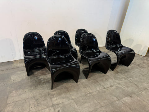 Set of Six “S” Chairs by Verner Panton for Herman Miller, 1970s