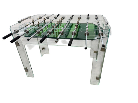 Vintage Lucite & Crystal Glass Foosball Table, Italy, 1970s