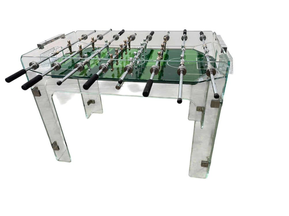 Vintage Lucite & Crystal Glass Foosball Table, Italy, 1970s